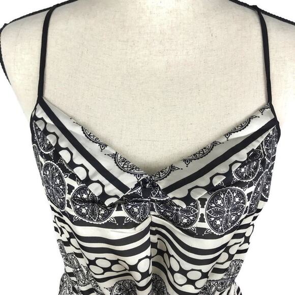 Forever 21 Spaghetti Strap Dress Multi Print Pockets Womens Sz Sm Black Summer - Picture 12 of 12